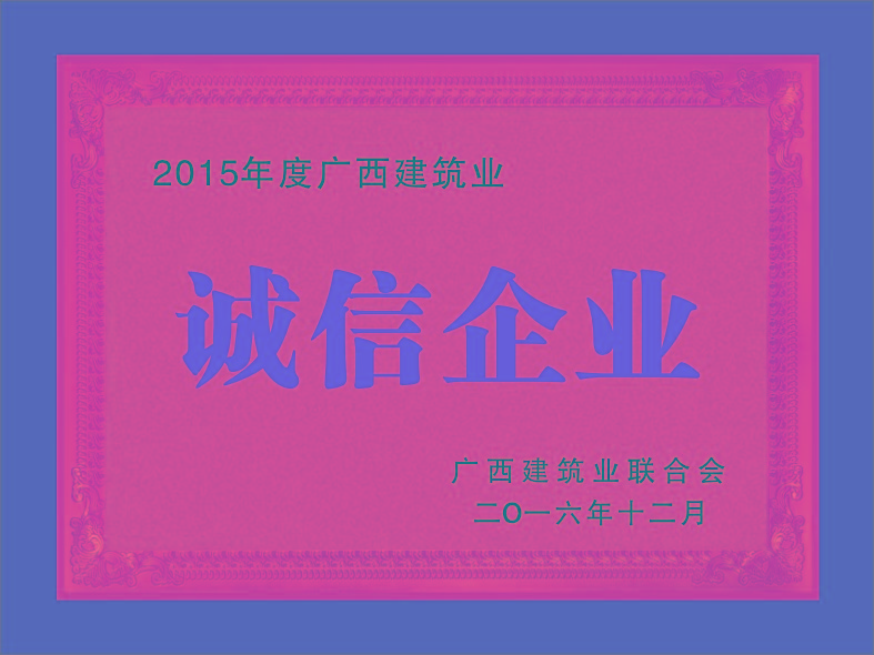 2015年度廣西建筑業(yè)—----誠(chéng)信企業(yè)